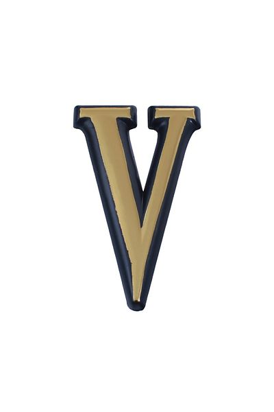 flores Plastic letter for gate / apartment, self-adhesive, gold, 100 mm, letter V
