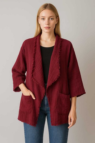 enmodaiçgiyim 100% Cotton Muslin Fabric Women's Jacket