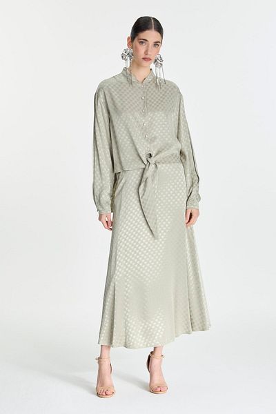 Zühre Jacquard Blouse Skirt Cagla Double Set Tk-1489