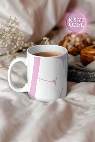 House Gorgeous Kişiye Özel E Harfi ve İsim Yazılı Tasarım Kupa Bardak 300 ml