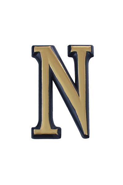 flores Plastic letter for apartment / gate, self-adhesive, gold, 55 mm, letter N