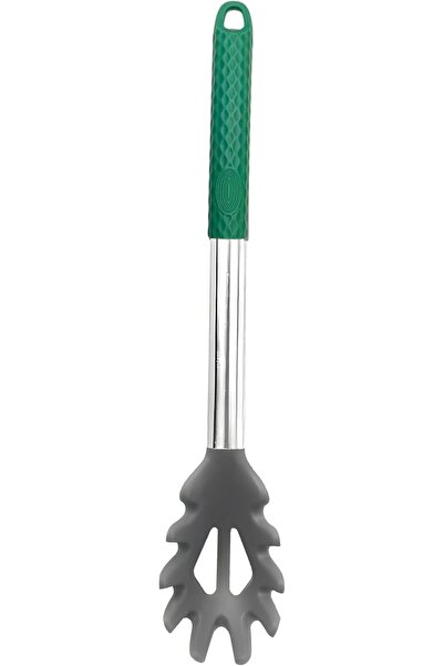 Bisbell ملعقة إسباجيتي من السيليكون، بمقبض أخضر وقبضة محكمة، أداة مطبخ، BB3731