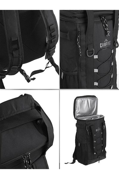 OEM Backpack Insulated Food Bag Black 27L Aluminum Lining 32.5x18x47cm