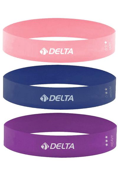 Delta Latex 3-Pack Aerobic Pilates Resistance Exercise Band Squat Working Rubber (End Part Closed)