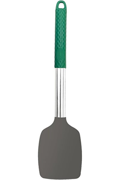 Bisbell Silicon Kitchen Turner, Flat Spatula with Green Handle, 36 cm,Kitchen...