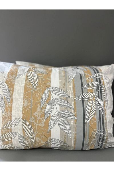 mihriban Σετ 2 Μαξιλαροθήκες με Floral Pattern Μπεζ 50x70 εκ