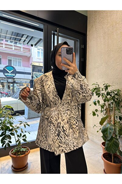 Vaveyla MUE LEOPAR DESENLİ TASARIM BLAZER CEKET