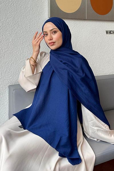 lamelif Şal Confort Bumbac Albastru Noapte
