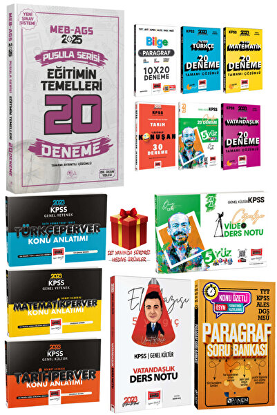 CBA Akademi 2025 MEB-AGS Pusula Seri Eğitimin Temelleri Deneme+Tüm Dersler Deneme+Konu Anlatımı+Paragraf Soru B.