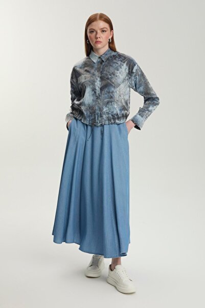 Zühre Patterned Jacket and Skirt Double Set