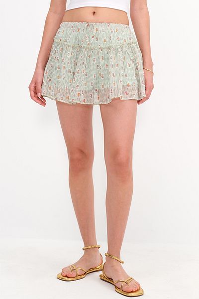Addax Patterned Mini Skirt E17111