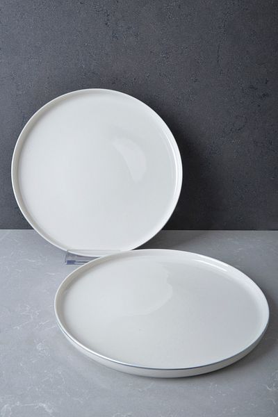 Heda Porselen Rüya Platinum Gilding 2 Piece Cake Plate