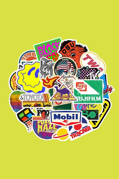 dadi ramba Retro Logo Sticker Pack -Bullet Journal -Laptop Label Sticker