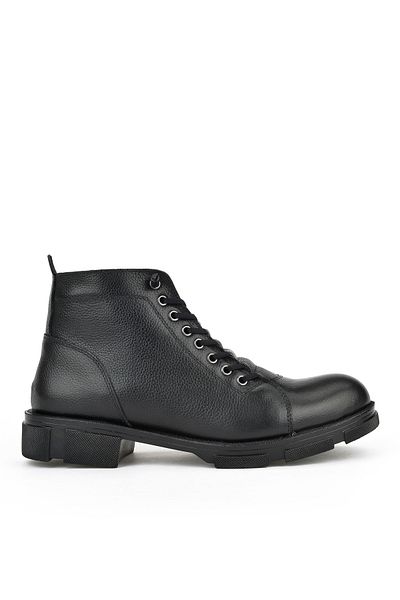 Ziya , Ανδρικές Γνήσιες Δερμάτινες Μπότες Shearling 153999Z001 Μαύρο