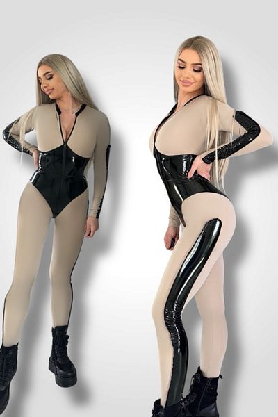 BOMBFIT VIP Corset Nude Jumpsuit, push-up effect