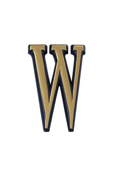 flores Plastic letter for apartment / gate, self-adhesive, gold, 55 mm, letter W