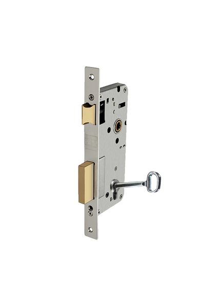 flores Door lock, gray, keyed, 40 x 90 mm