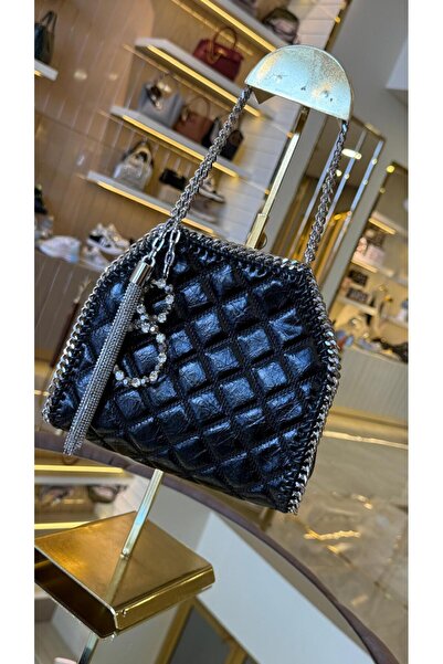 KRISTE BELL İthal Özel Tasarım Püskül Aksesuarlı Kadın El Ve Omuz Çantası Siyah