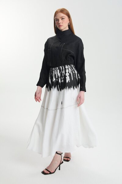 Zühre Patterned Skirt Jacket Double Set Tk-1595