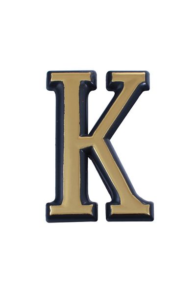 flores Plastic letter for apartment / gate, self-adhesive, gold, 55 mm, letter K