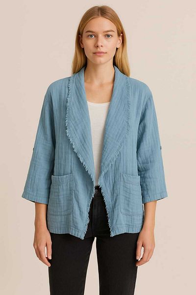 enmodaiçgiyim 100% Cotton Muslin Fabric Women's Jacket