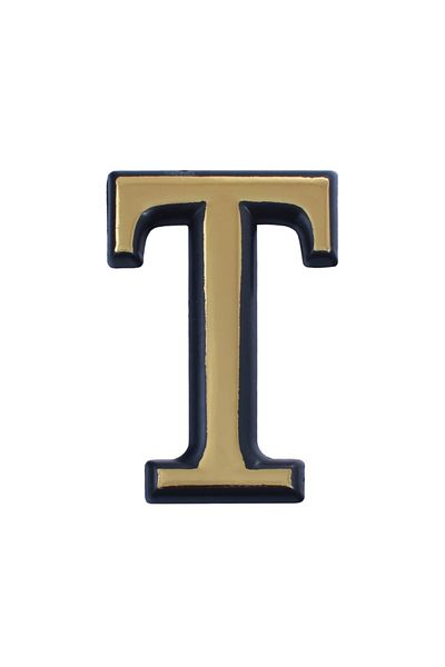 flores Plastic letter for gate / apartment, self-adhesive, gold, 100 mm, letter T