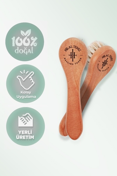 Hilal Temiz Healing Touch Doğal At Kılı Yüz Fırçası – Nazik Kuru Fırçalama | Günlük Yüz Bakım Ritüeli