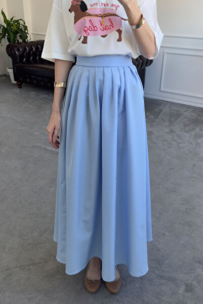 MAGARDE Fusta cu design premium cu șliț - ALBASTRU