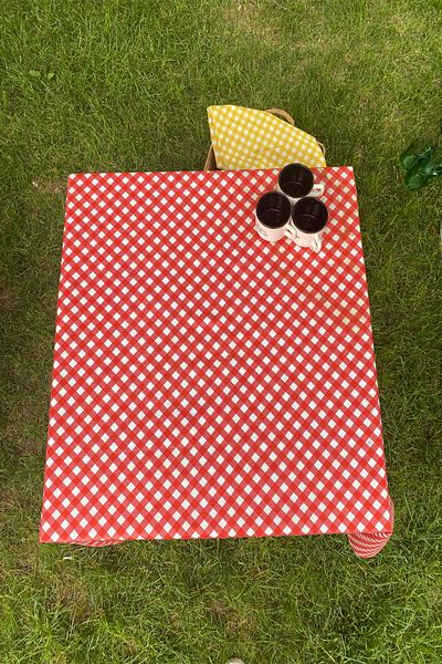 DEKOMOD Digital Printing Multipurpose Plaid Square Red Gingham Tableware Cloth Table Picnic Camping Cloth 140*140cm