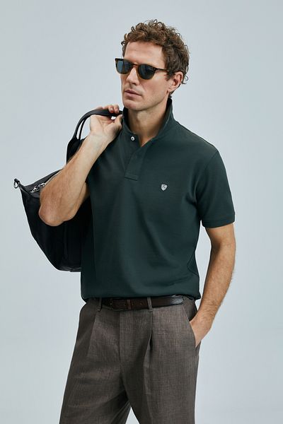 Lufian With Logo Cotton Comfort Fit Buttoned Polo Collar 2'Li t Shirt Men t Shirt 111040206S2