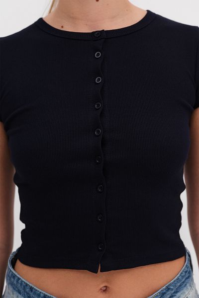 Addax Buttoned Basic T-Shirt P0377