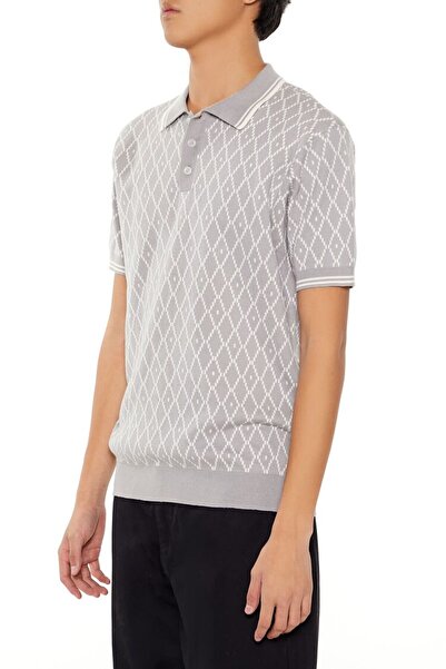 Forever 21 Geometrik Triko Polo Yaka Tişört