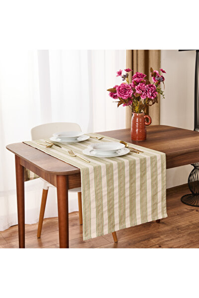 Evidea Soft Freya Runner - Yeşil / Ekru - 50x130 cm
