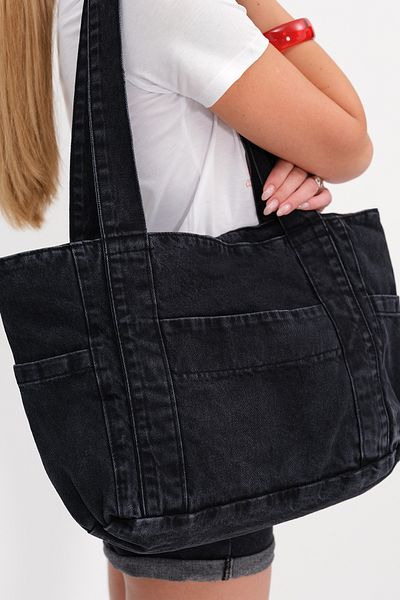 Addax Geantă tote din denim cu buzunar Ç13946