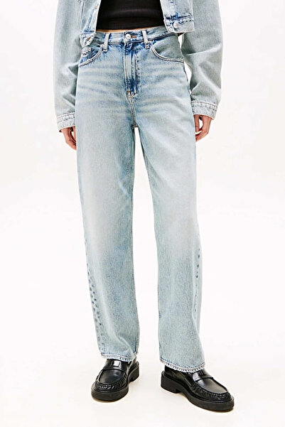 Tommy Hilfiger Kadın Th Layla Yüksek Bel Düz Paça Jeans - Açık Mavi