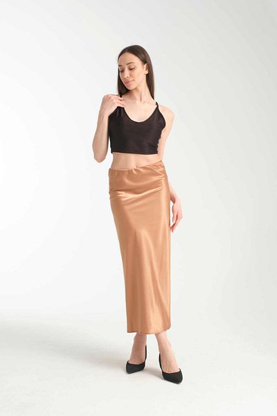 İLKCET MODA Satin Fabric Midi Length Women's Skirt