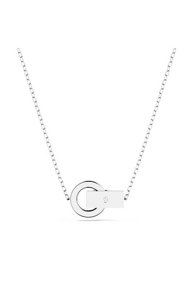 Swarovski 5663504 Swarovski Necklace Hollow pendant, Interlocking loop, Blue, Rhodium plated