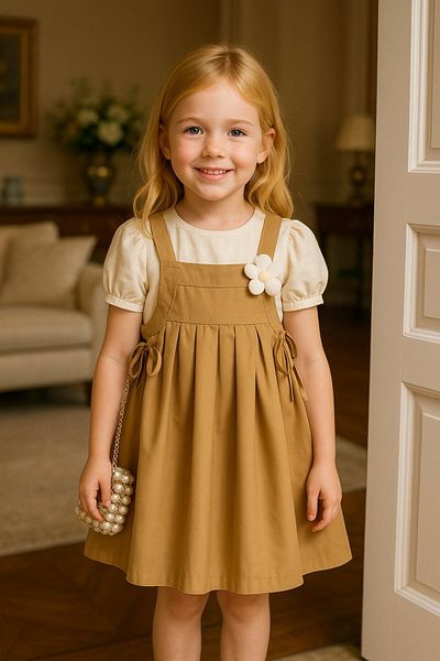 Yalçınoğlu Kids Combinație elegantă pentru fetiță – Set rochie și bluză I Set rochie pentru fete pentru ocazii speciale