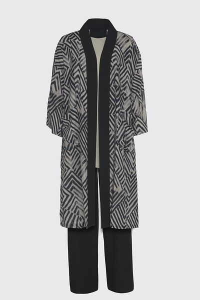 Zühre Striped Black Triple Combination Set Tk-1283