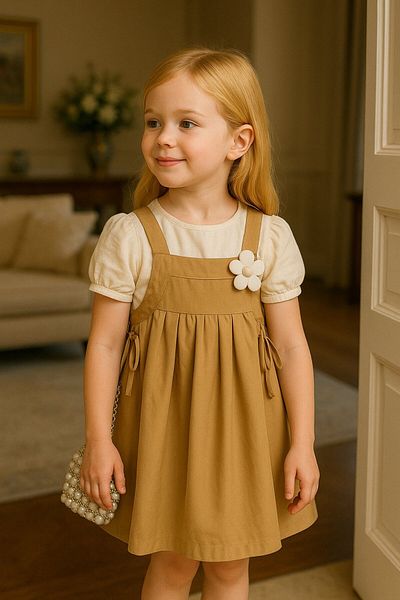 Yalçınoğlu Kids Combinație elegantă pentru fetiță – Set rochie și bluză I Set rochie pentru fete pentru ocazii speciale