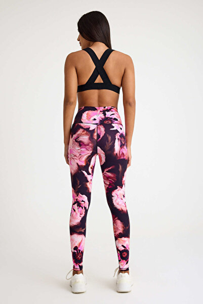 Pulsar V-Neck Gatherer Sports Bra Pink Print Meissa