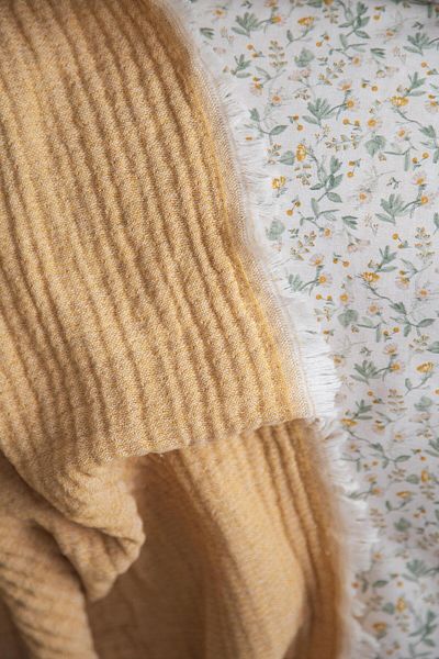Apricitas HOME Double Personality Muslin Bed Cover Duvet Cover Set Sage Mustard - Pike Set