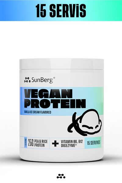 SunBerg Vegan Protein I Vanilla Ice Cream 480 g - 15 Servings