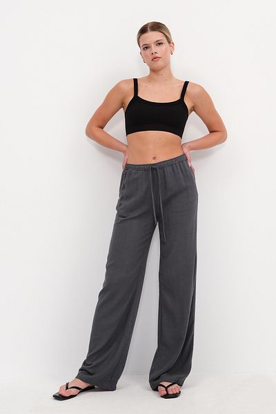 Addax Linen Blend Wide Leg Trousers Pn13932