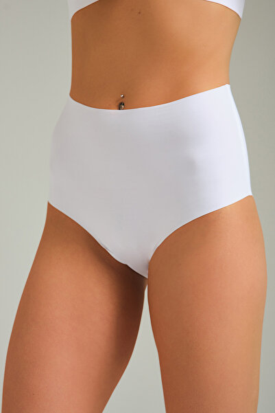 Pulsar εφέ σύσφιξης Λευκό εσώρουχο ψηλόμεσο με κοπή με λέιζερ