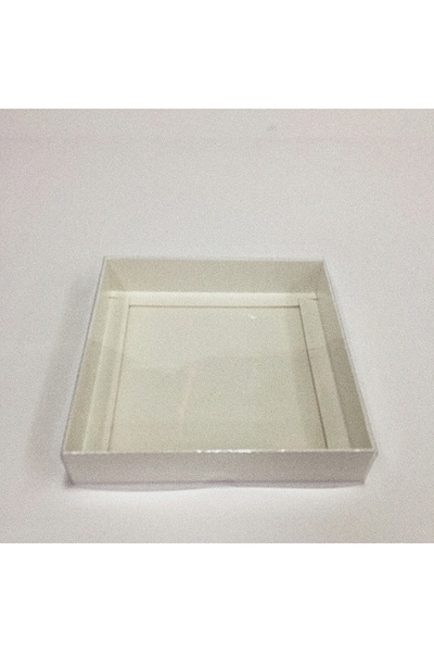 BOXSTATION 15x15x3 Asetat Kapaklı Beyaz Kutu 10 Adet