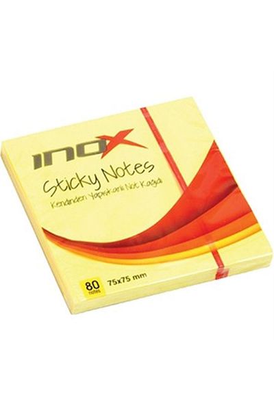 inox Adhesive Note Paper 75X75 Phosphor Yellow 80 Yp Pack of 12