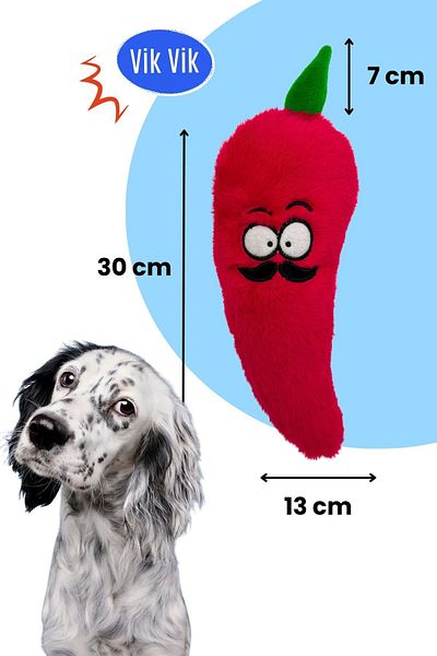 Havhav Chubby Pepper Dog Toy Red Color, Vikvik Sound Plush Dog Toy Dog Sleeping Companion