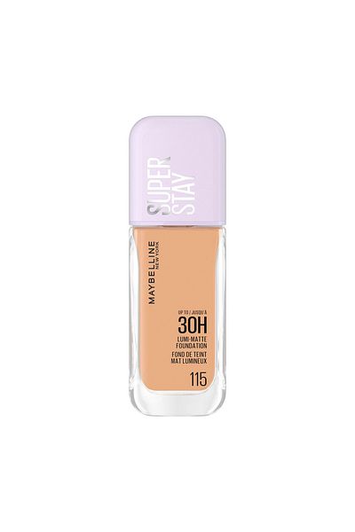 Maybelline New York مايبيلين نيويورك، كريم أساس سوبر ستاي لومي مات، تركيبة تدوم 30 ساعة، 115