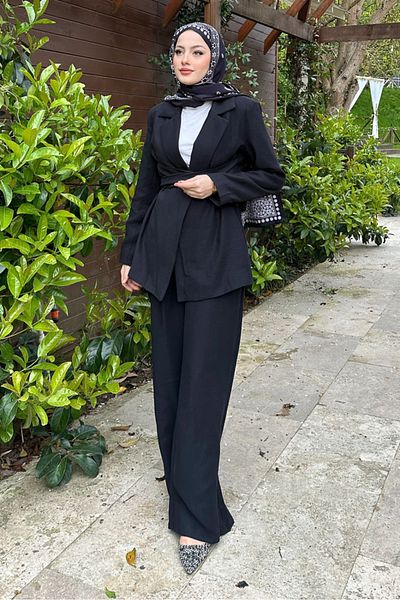 Ovn. Amara Waist Tie Suit - Μαύρο